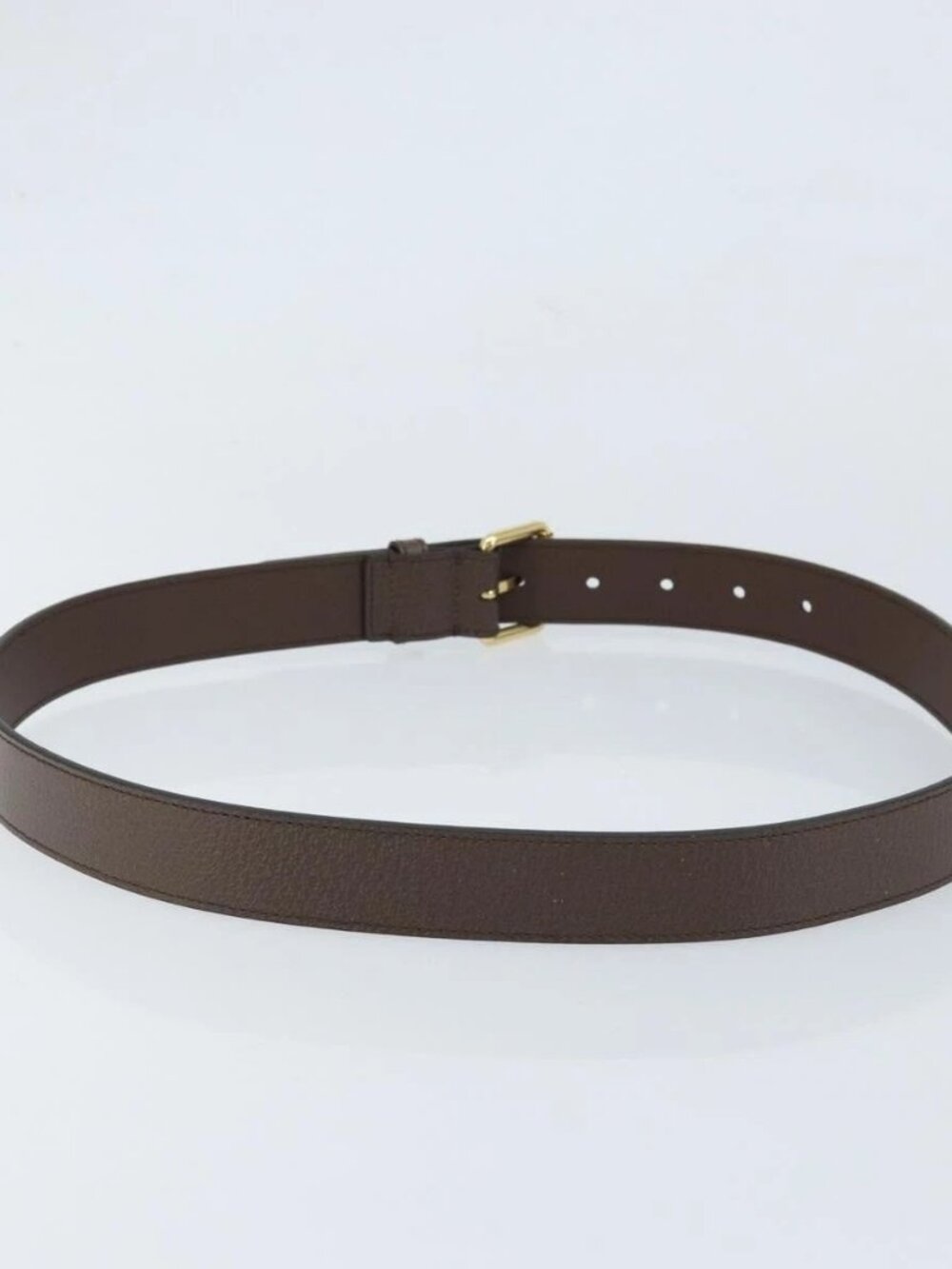 GUCCI Belt Leather 38.6" Brown Gold Auth BA11143 - Picture 2 of 10